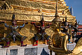 Bangkok Grand Palace, Wat Phra Kaew, statue of a monkey-warriors from the Ramakien, embedded with pieces of glass, an art form known in Thai as waen fah. 